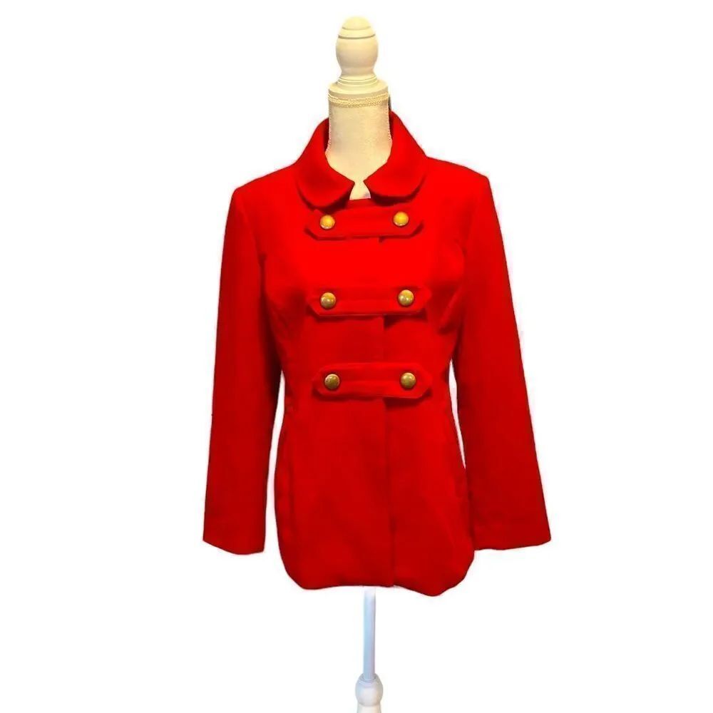 STYLE & Co. Red Coat with Brass Closures Women’s Size Small